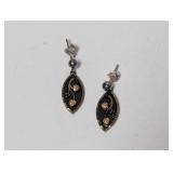 12K/.925 Sterl Black Hills Dangle Earrings