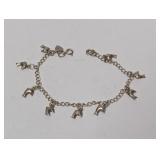 7" .925 Sterl Dolphin Charm Bracelet