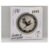 1996 1oz .999 Silv Australian Kookaburra