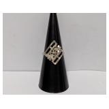 .925 Sterl Openwork Floral Pattern Ring Sz 6