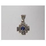 .950 Silver Blue Cabochon Pendant