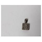 .925 Sterl Diamond Halo Pendant