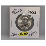 1952-D AU/BU 90% Silv Wash Quarter