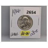1956 AU/BU 90% Silv Wash Quarter