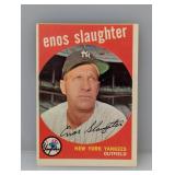 1959 Topps Enos Slaughter HOF Corner/Edge/Stain