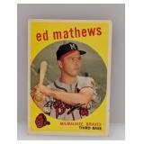 1959 Topps Eddie Mathews HOF Corners/Edges/Stains