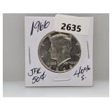 1966 40% Silv JFK Half $1 Dollar