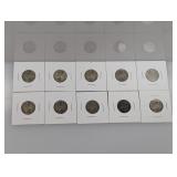 (10) 35% Silver War Nickels