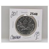 2011 1oz .999 Silv Canada Maple Leaf