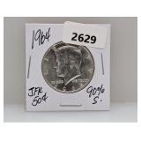 1964 90% Silv JFK Half $1 Dollar