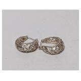 .925 Sterl Openwork Hoop Earrings