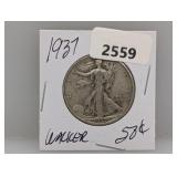 1937 90% Silv Walker Half $1 Dollar