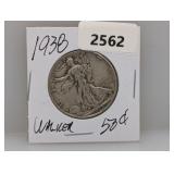 1938 90% Silv Walker Half $1 Dollar