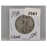1938 90% Silv Walker Half $1 Dollar