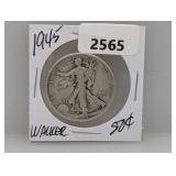 1945 90% Silv Walker Half $1 Dollar