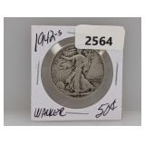 1942-S 90% Silv Walker Half $1 Dollar
