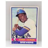 1976 Topps Baseball Hank Aaron HOF Braves Corners