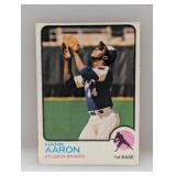1973 Topps Baseball Hank Aaron HOF Braves Edges