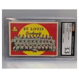 1959 Topps Checklist Cardinals Team #223 CGC 5.5