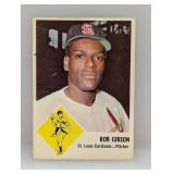 1963 Fleer #61 Bob Gibson HOF Cardinals Damage