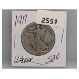 1917 90% Silv Walker Half $1 Dollar
