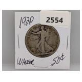 1920 90% Silv Walker Half $1 Dollar