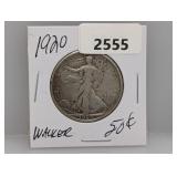 1920 90% Silv Walker Half $1 Dollar