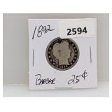 1892 90% Silv Barber Quarter
