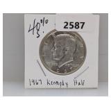1967 40% Silv JFK Half $1 Dollar