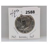 1967 40% Silv JFK Half $1 Dollar