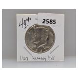 1967 40% Silv JFK Half $1 Dollar