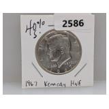 1967 40% Silv JFK Half $1 Dollar