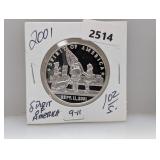 2001 1oz .999 Silv Spirit of America Round