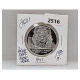 2001 1oz .999 Silv NY Police Dept Round