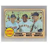 1968 Topps Super Stars Mantle/Mays/Killebrew HOF C
