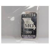 1oz .999 Silv MO Art Bar