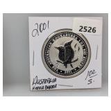 2001 1oz .999 Silv Australia Kookaburra $1