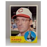 1963 Topps #498 Eddie Kasko Reds Tough 5th Series