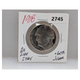 1918 60% Silv Italy 20 Lire
