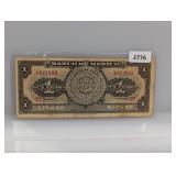 1970 Mexico One Peso Aztec Note