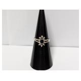 .925 Sterl Blue Marquise Shape Ring Sz 6