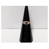 .925 Sterl Onyx Cabochon Ring Sz 4