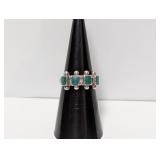 .925 Sterl Turquoise Ring Sz 6.5