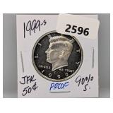 1999-S 90% Silv PF JFK Half $1 Dollar