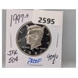 1997-S 90% Silv PF JFK Half $1 Dollar