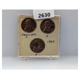 1960 Lincoln Penny Mint Mark Set