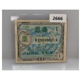One Yen Military Currency