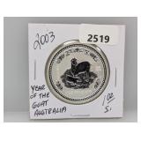 2003 1oz .999 Silv Australia Yr of the Goat