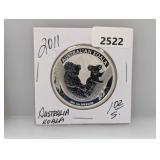 2011 1oz .999 Silv Australia Koala $1