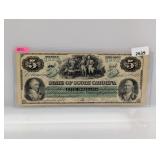 1872 South Carolina $5 Dollar Note